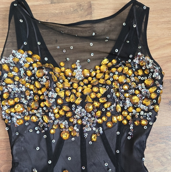 Mandalay Julian Joyce Black Sequin Dress New Years Eve Party Size 2 - Picture 3 of 12